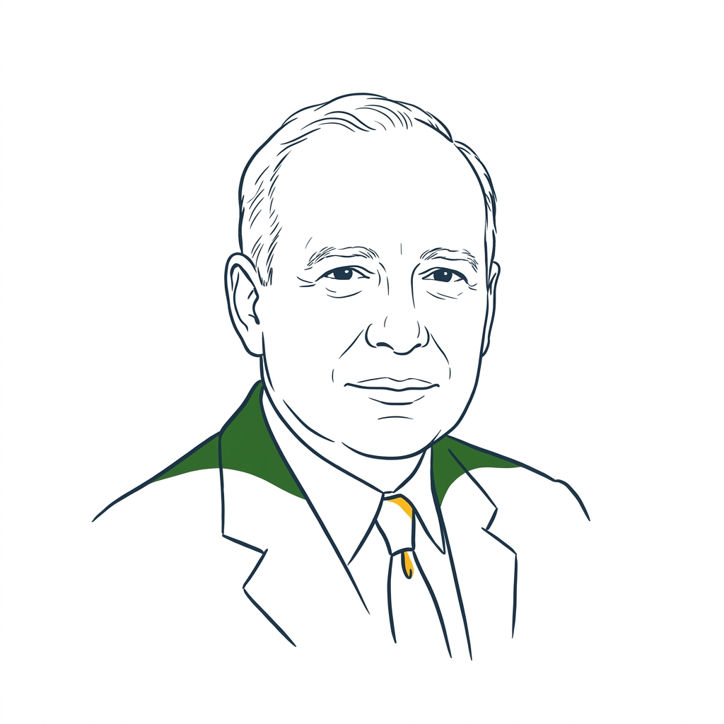 Sketch portrait of Benjamin Graham