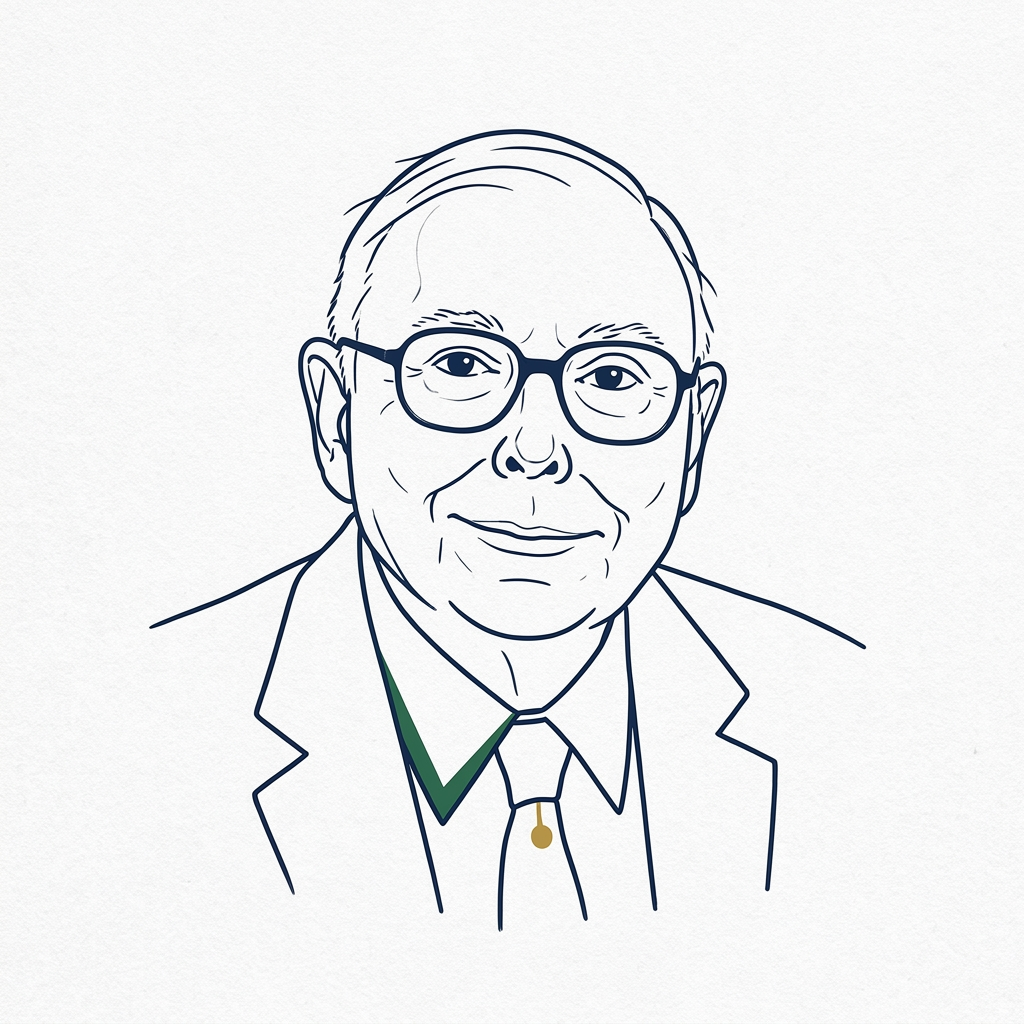 Sketch portrait of Charlie Munger