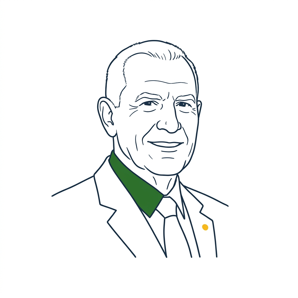 Sketch portrait of John C. "Jack" Bogle