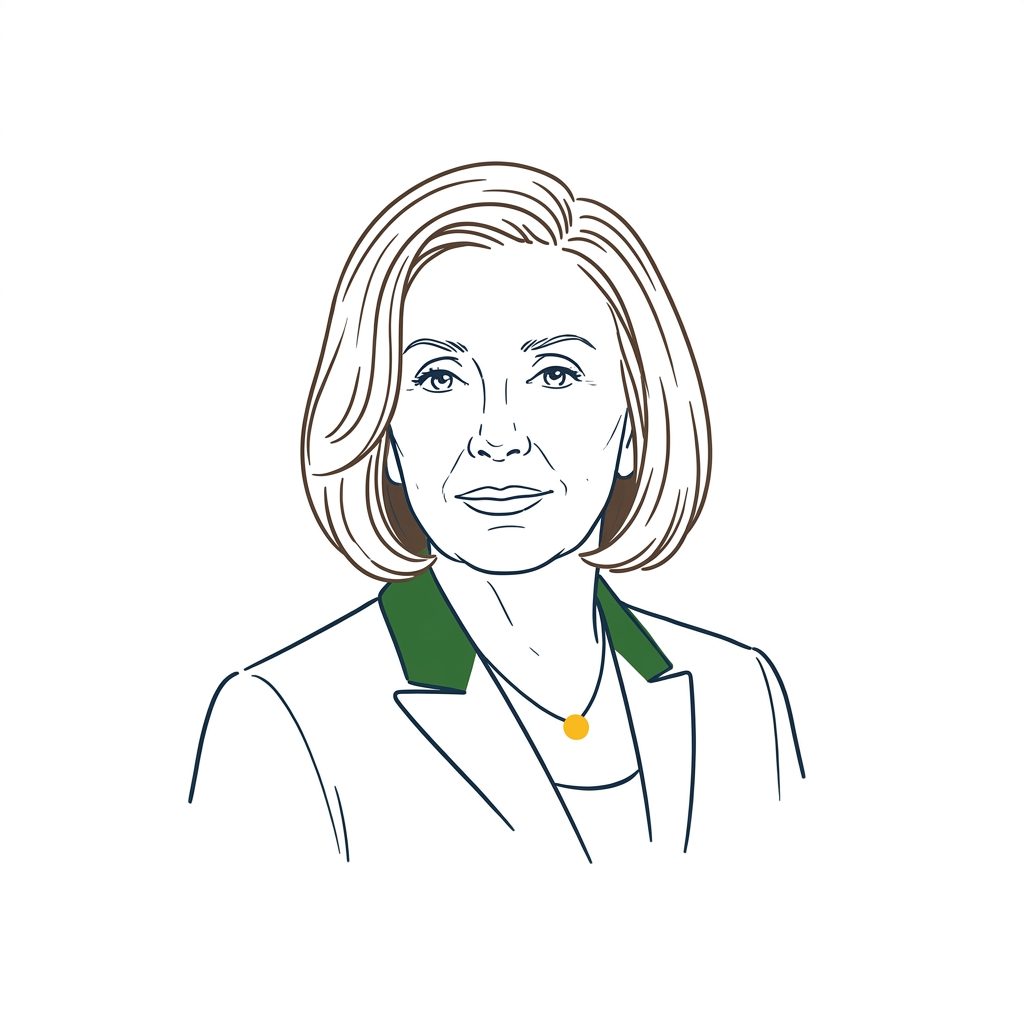 Sketch portrait of Nancy Pelosi
