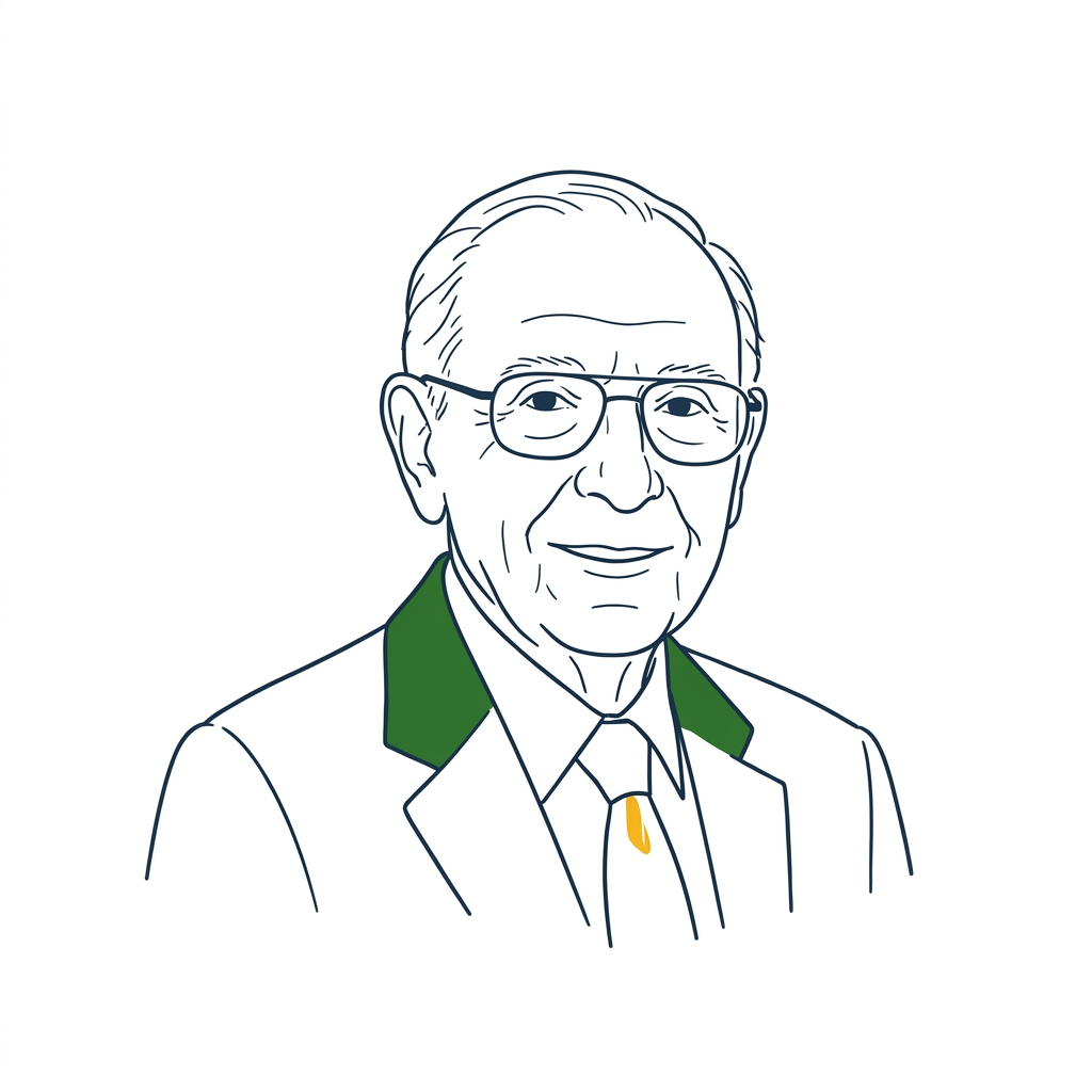 Sketch portrait of Walter Schloss